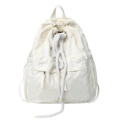 Casual Solid Backpack Drawstring Minimalist Sports Rucksack