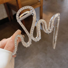 Wavy Hair Claw Clip Rhinestone Tassel Glitter Hair Claw Clip