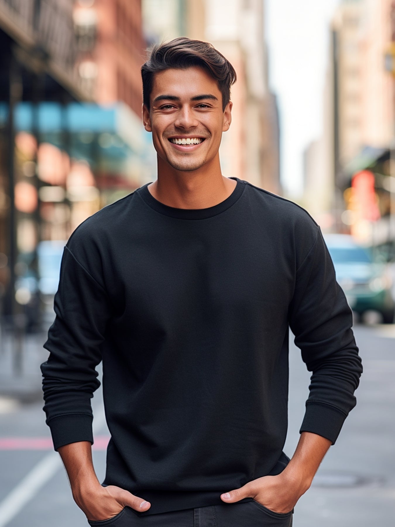Men's Solid Cotton Long Sleeve Tee for Outdoor