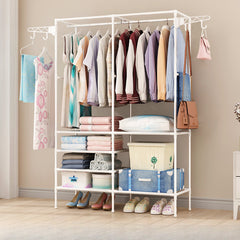 Iron Clothes Rack with Hanging Bag for Clothing Stores