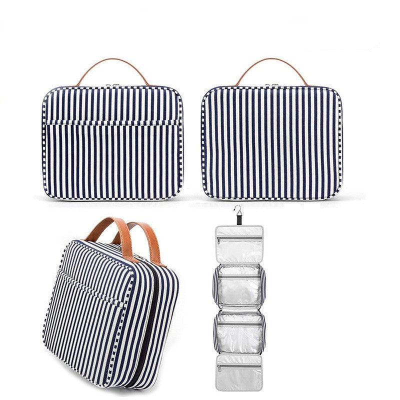 Striped Pattern Storage Hnadbag Portable Cosmetic Bag