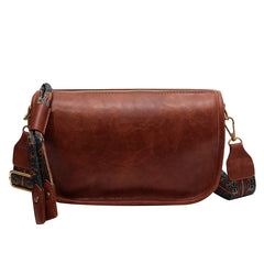 Vintage Solid Shoulder Bag Zipper Crossbody Purse