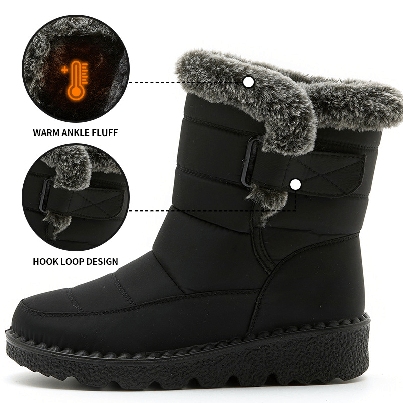 Women's Winter Fleece Snow Boots Fur Lined Warm Ankle Boots
