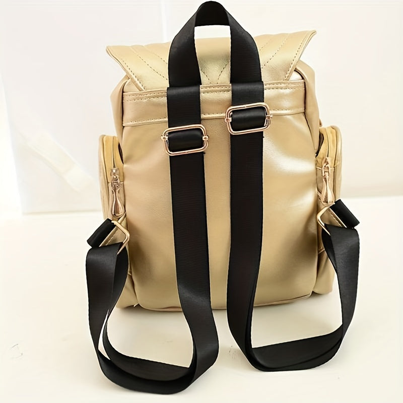 Owl Shape Personality Backpack PU Leather Men Women Travel Backpack