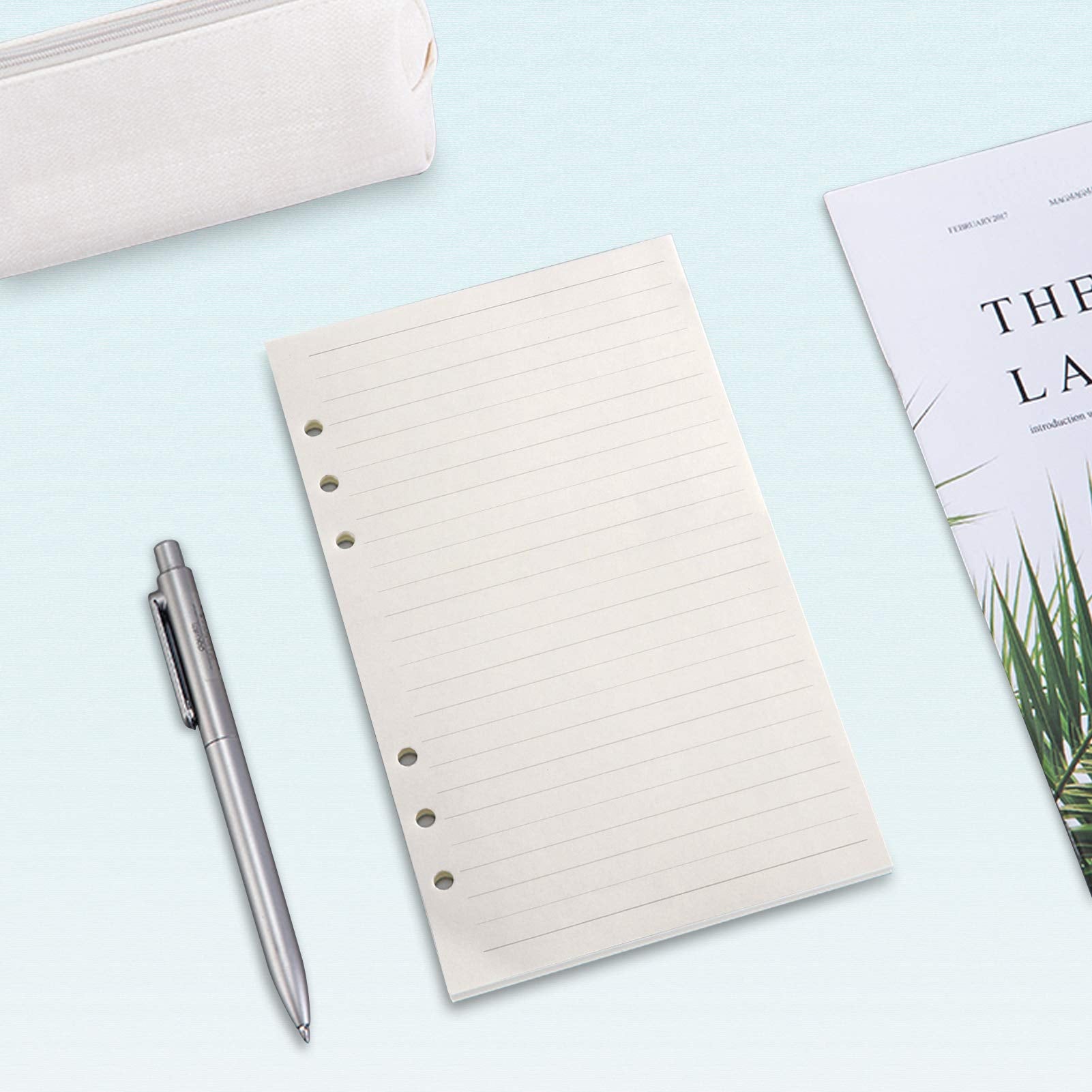 A6 Refills Lined Paper 45 Sheets 90 Pages 6 Hole Punched for 6 Ring Binders