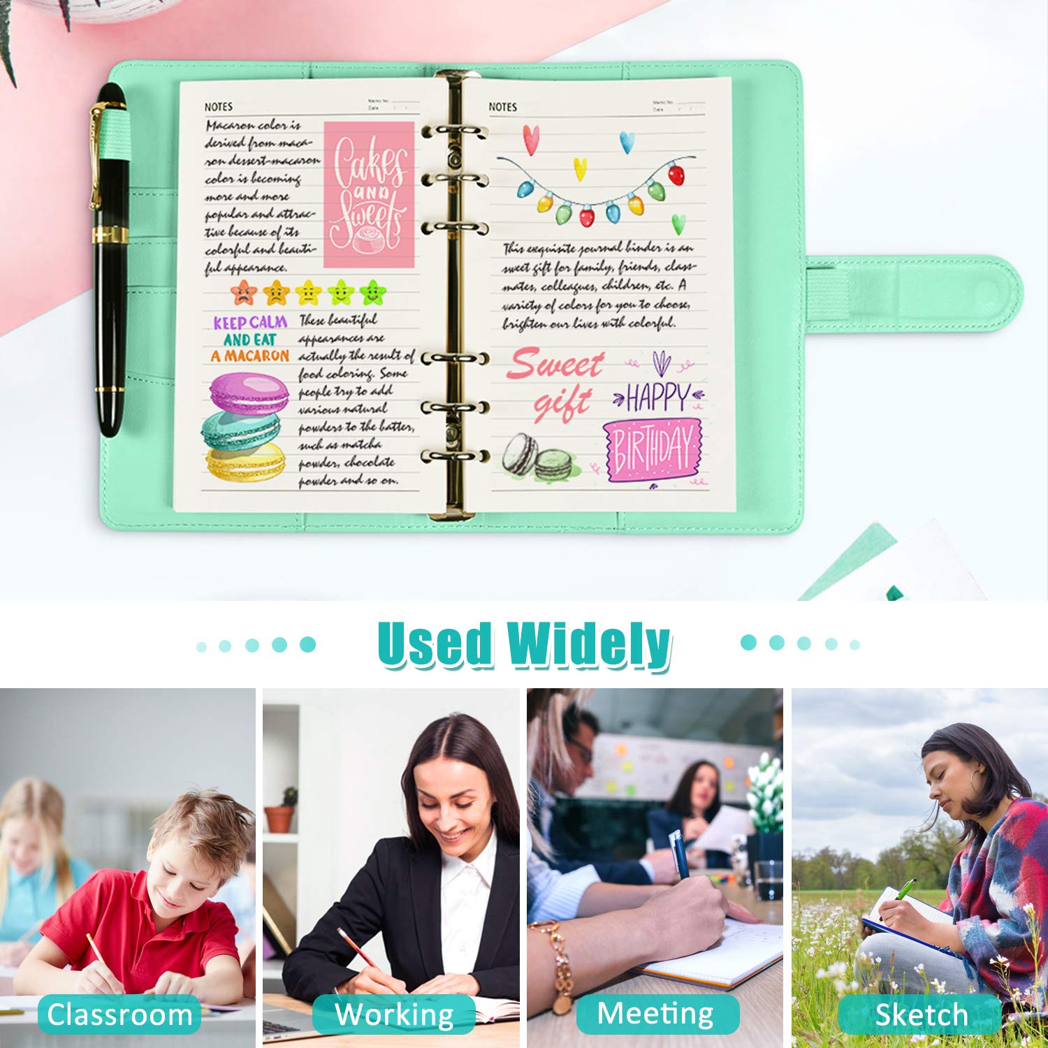 A6 Refills Lined Paper 45 Sheets 90 Pages 6 Hole Punched for 6 Ring Binders
