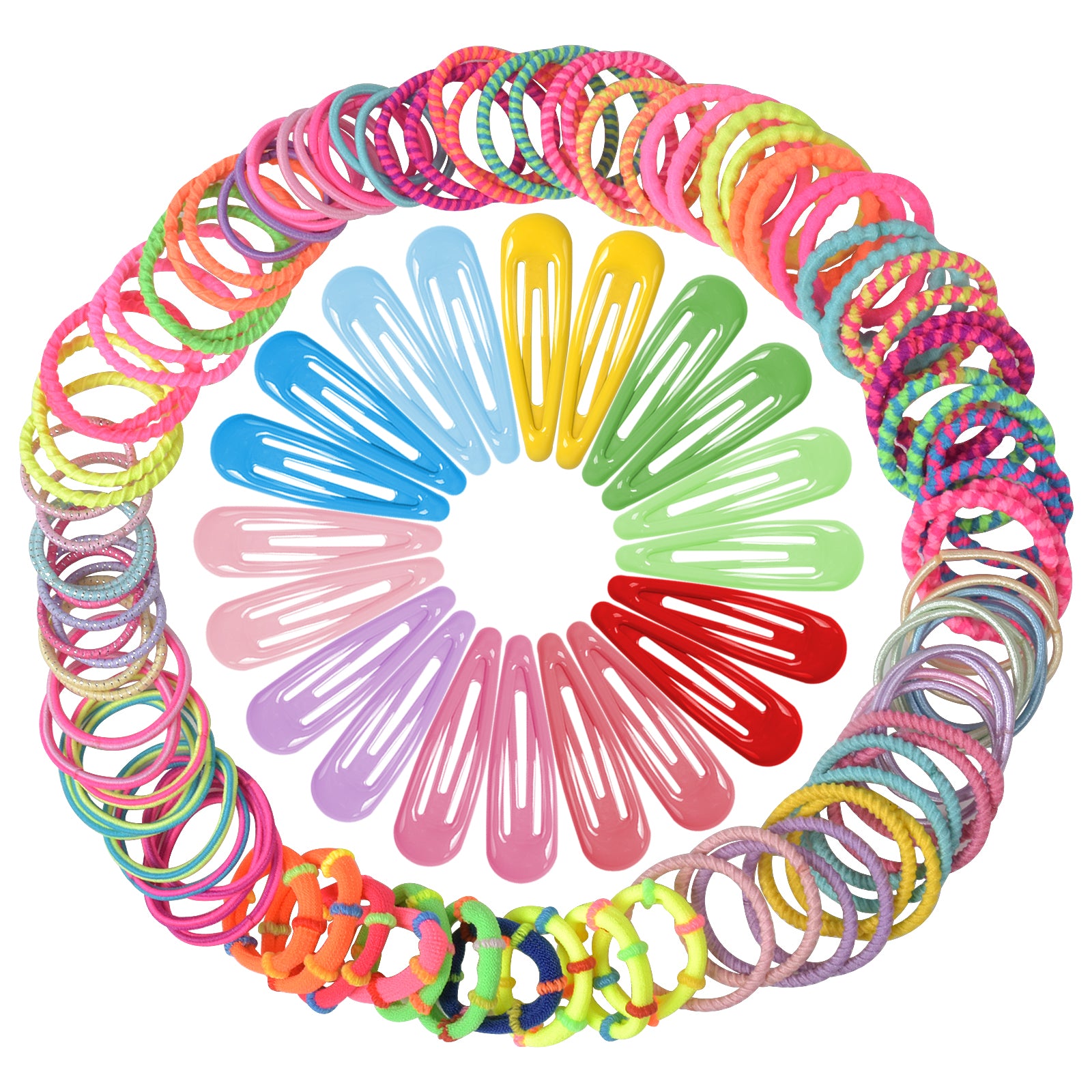 120 Pcs Girls Snap Barrettes Kids Clips Hairpin Hair Ties Ponyt