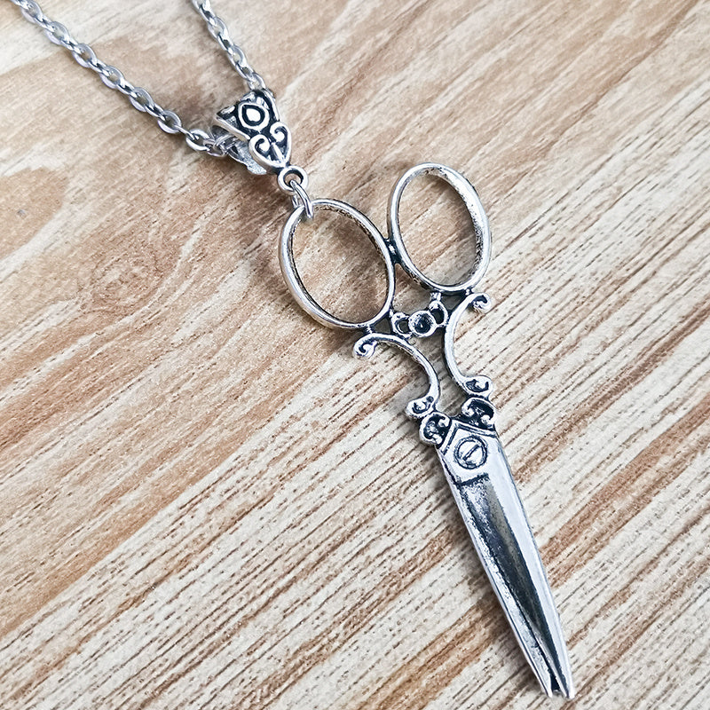 Vintage Scissor Pendant Necklace For Women And Men