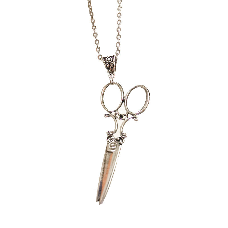 Vintage Scissor Pendant Necklace For Women And Men