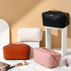 Plaid Pattern Makeup Bag Travel Toiletry Wash Bag