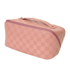 Plaid Pattern Makeup Bag Travel Toiletry Wash Bag