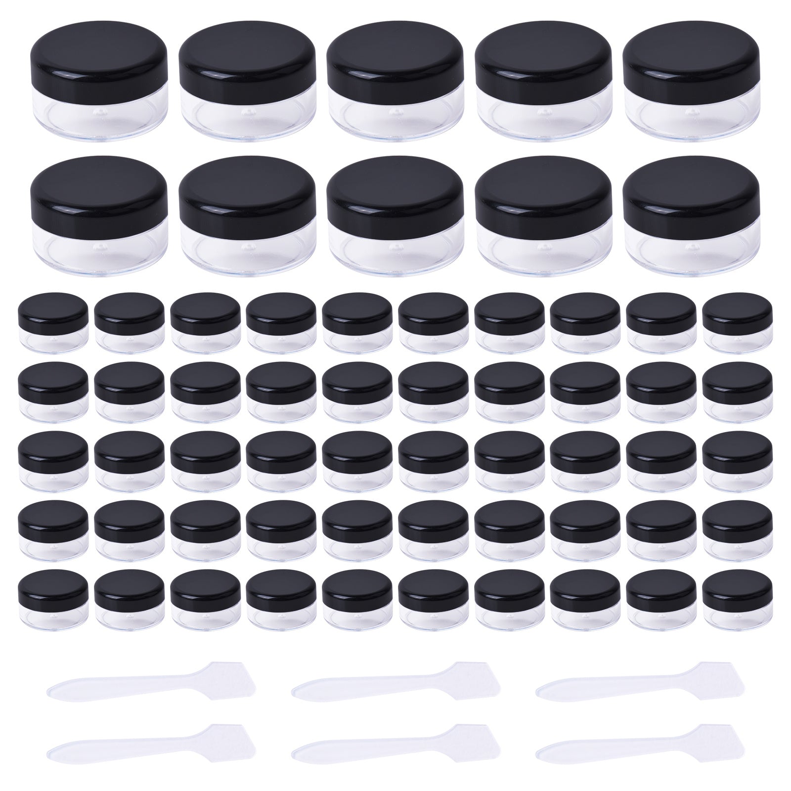60pcs 5ml Clear Cream Jars with Lids - Small Travel Cosmetic Containers