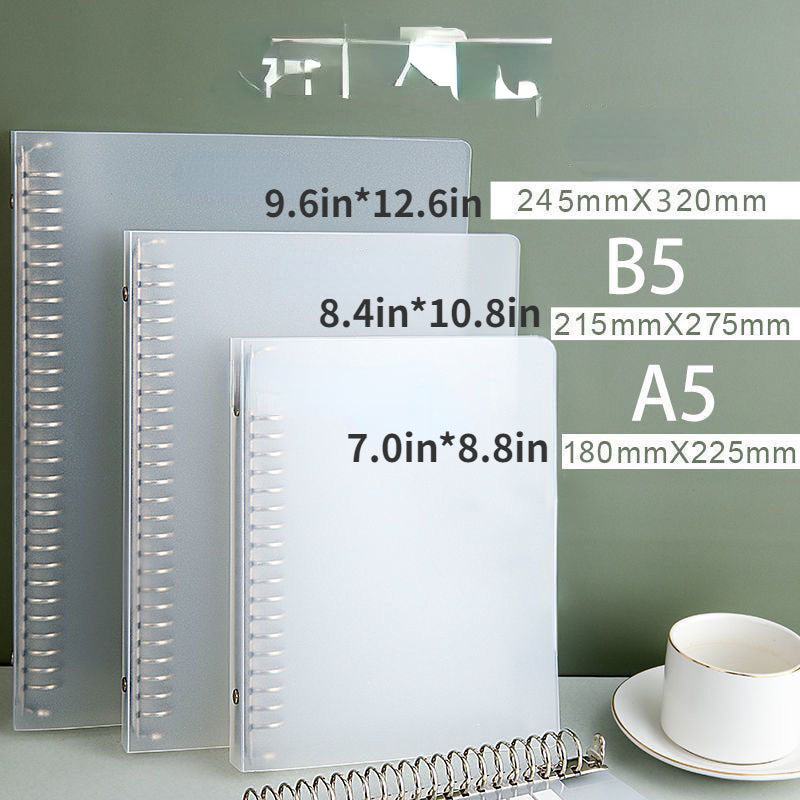 Metal Clip PP Loose leaf Notebook 7x9.5 inches