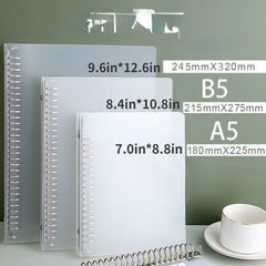 Metal Clip PP Loose leaf Notebook 7x9.5 inches