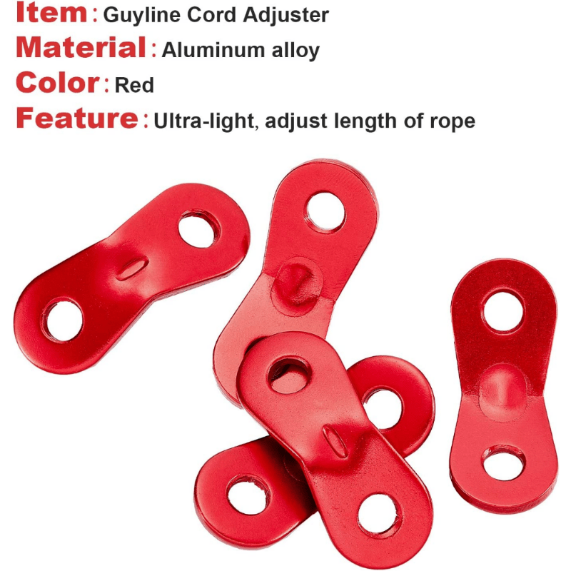 20pcs Aluminum Guyline Cord Adjusters for Secure Tent Set Up Outdoors