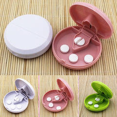 Portable Pill Cutter Splitter Storage Medicine Compartment Box Travel Case