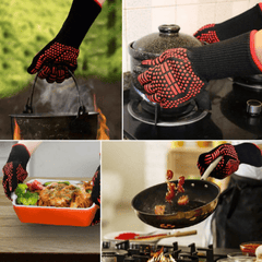 1pc BBQ Gloves High Temp Resistance Oven Mitts Fireproof Barbecue Heat Insulatio