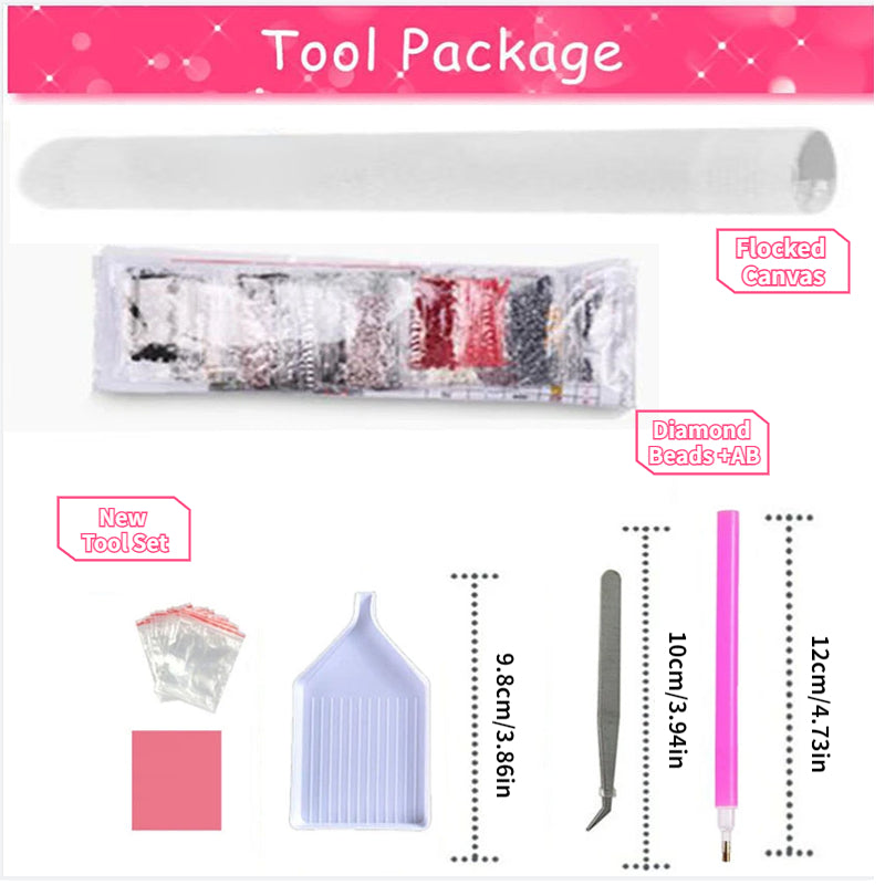 5D Flocked Canvas AB Canvas 35 Tools Diamond Painting Kit