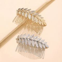 Leaf Hair Comb Golden Silver Leaf Hair Comb Hair Accessories For Girls