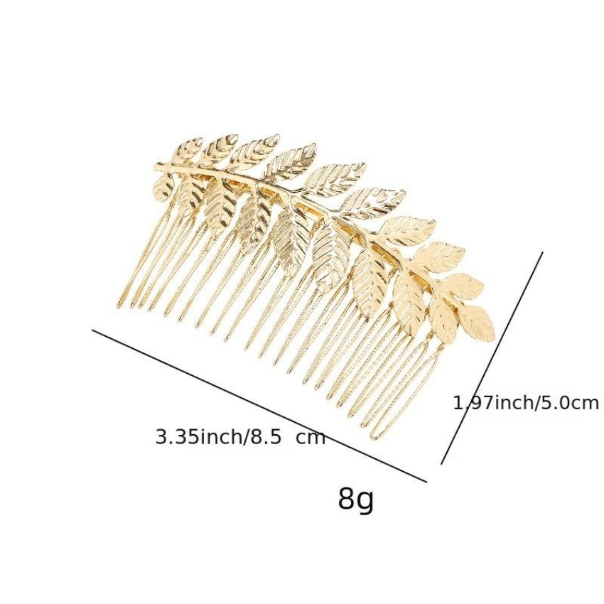 Leaf Hair Comb Golden Silver Leaf Hair Comb Hair Accessories For Girls