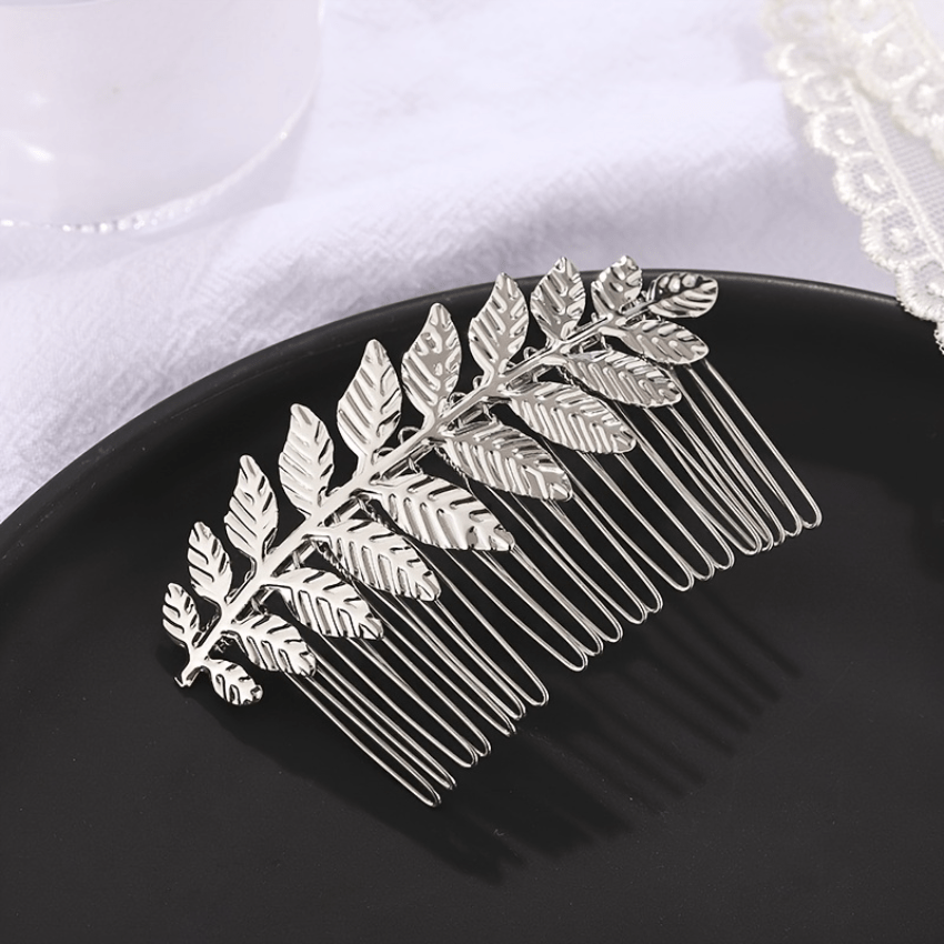 Leaf Hair Comb Golden Silver Leaf Hair Comb Hair Accessories For Girls