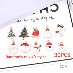 Christmas Ornaments Drop Oil Alloy Reindeer Santa Claus Snowflake Stockings Pend
