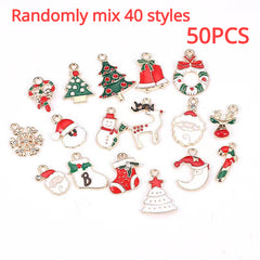 Christmas Ornaments Drop Oil Alloy Reindeer Santa Claus Snowflake Stockings Pend
