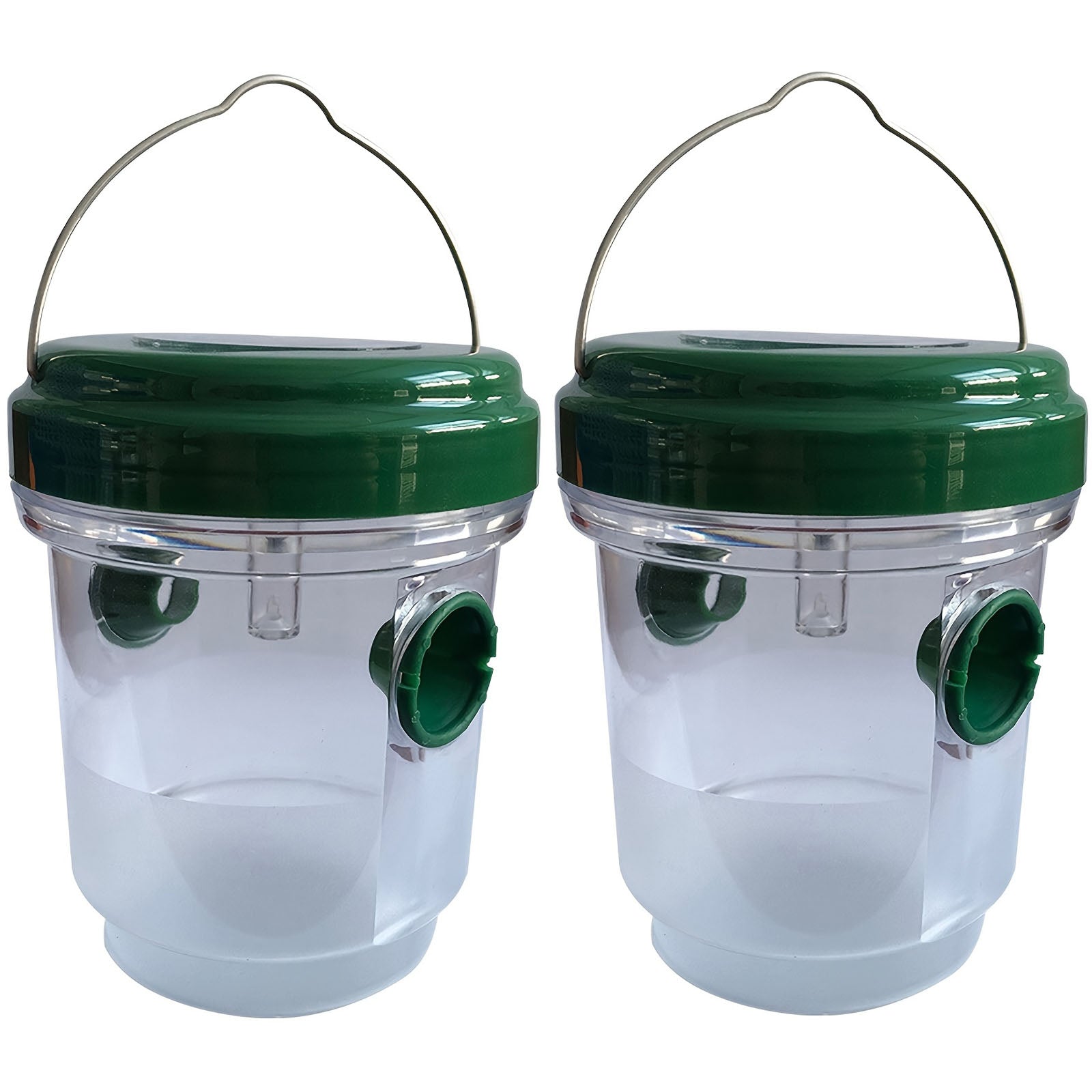 2pcs Solar Powered Bee Trap Waterproof LED Light Catcher