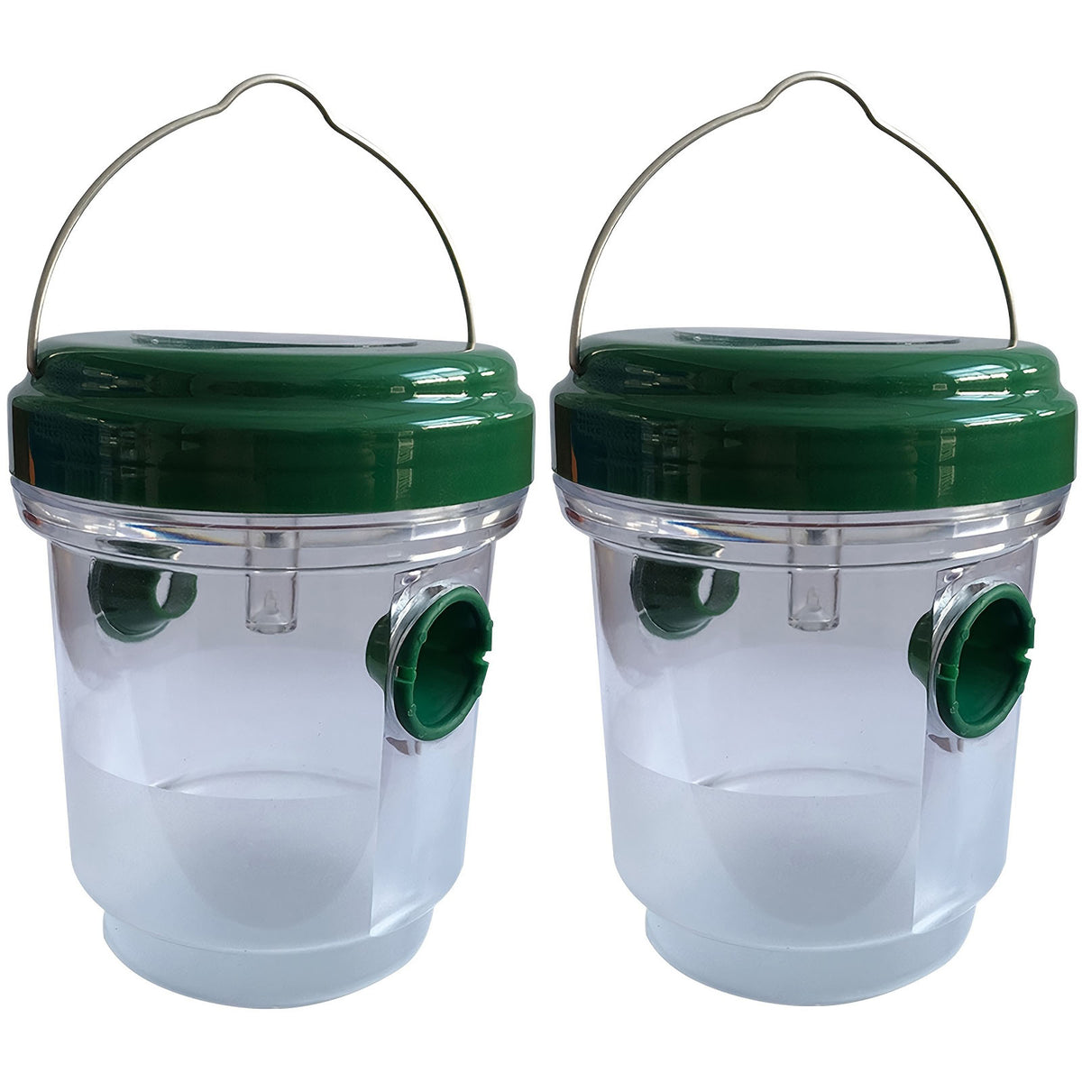 2pcs Solar Powered Bee Trap Waterproof LED Light Catcher
