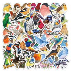 50 Watercolor Bird Stickers Room Decor Mobile Phone Computer DIY Waterproof