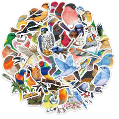 50 Watercolor Bird Stickers Room Decor Mobile Phone Computer DIY Waterproof