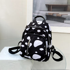 1pc Spotted Backpack With Earphone Hole Double Shoulder Bag