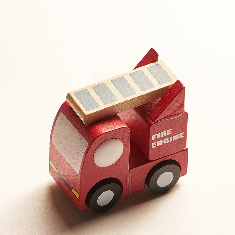Montessori Mini Wooden Vehicle Toy Set