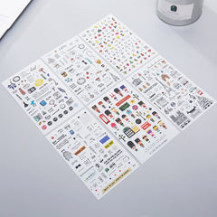 Watercolor Wind Sticker Travel Diary Waterproof Pocket Album Sticker 6pcs