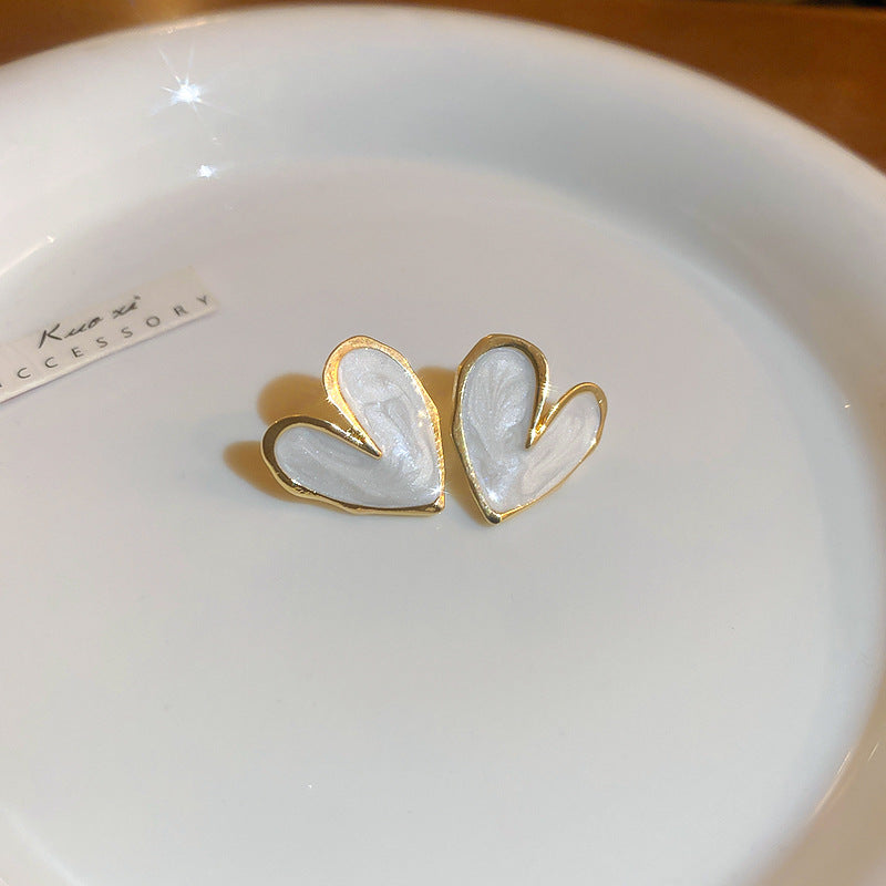 Love Heart Earrings Small Fresh Sweet Temperament Earrings Female