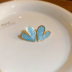 Love Heart Earrings Small Fresh Sweet Temperament Earrings Female