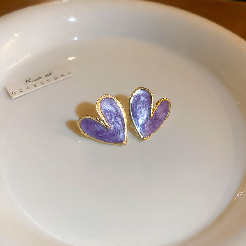 Love Heart Earrings Small Fresh Sweet Temperament Earrings Female