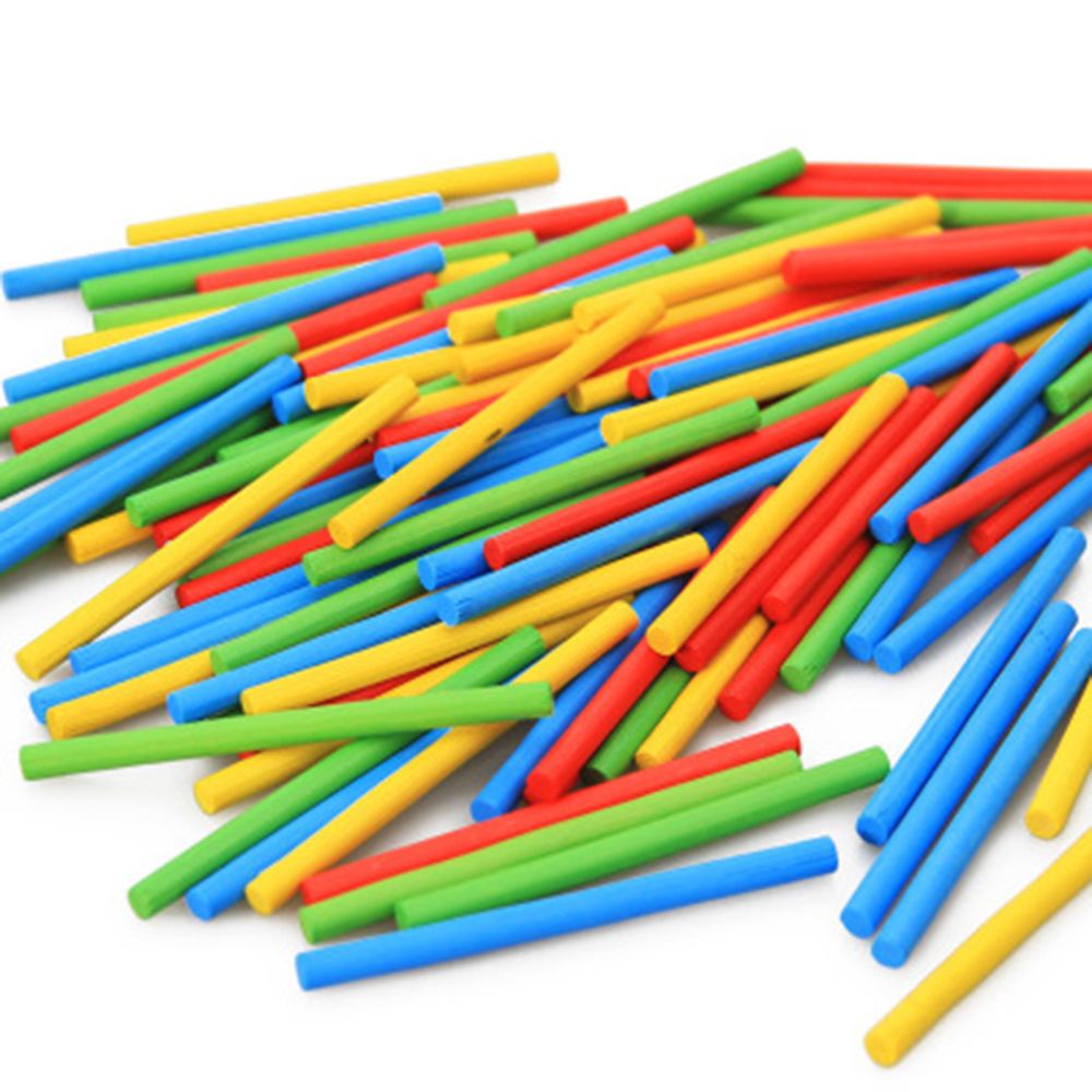 100pcs Colorful Wooden Counting Rods Educational Kids Mathematics Toys