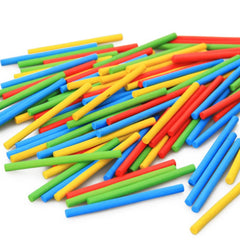 100pcs Colorful Wooden Counting Rods Educational Kids Mathematics Toys