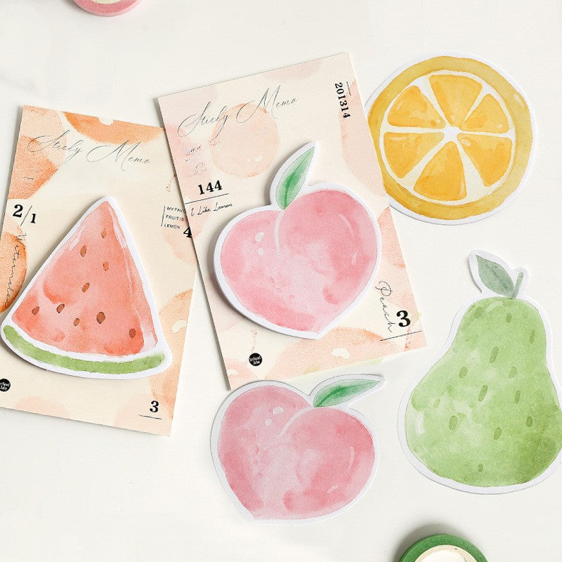 Realistic Fruit Basket Memo Pad Set w/ Sticky Notes - 4 Styles