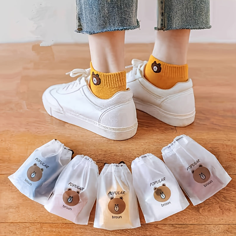 Bear Print Socks Men's Crew Socks Casual Comfy Stockings