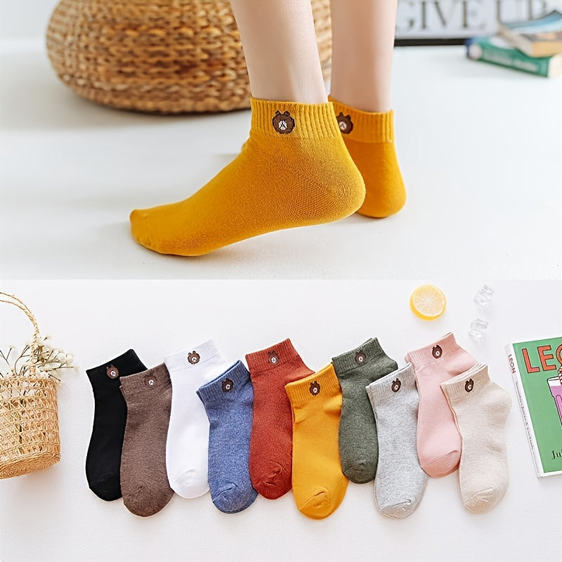 Bear Print Socks Men's Crew Socks Casual Comfy Stockings
