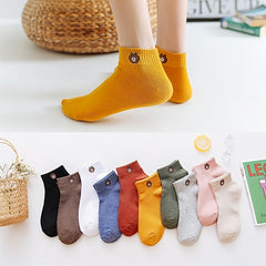 Bear Print Socks Men's Crew Socks Casual Comfy Stockings