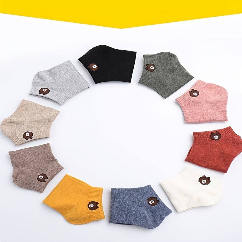Bear Print Socks Men's Crew Socks Casual Comfy Stockings