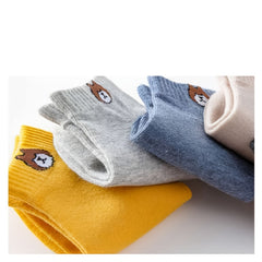 Bear Print Socks Men's Crew Socks Casual Comfy Stockings