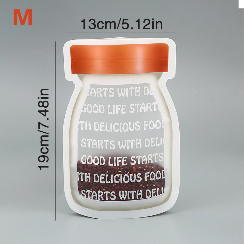 5pcs Bottle Ziplock Bags Reusable Food Storage Baked Snacks Nuts Candies Freeze