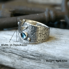 Vintage Dragonfly Pattern Gemstone Ring Silver Plated Tungsten Steel