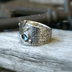 Vintage Dragonfly Pattern Gemstone Ring Silver Plated Tungsten Steel