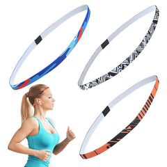 3pcs Skinny Sports Sweatband Stretchy Hair Band Headdress