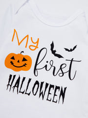 Baby Boy 1st Halloween Outfit Pumpkin Romper Sweatshirt Pants